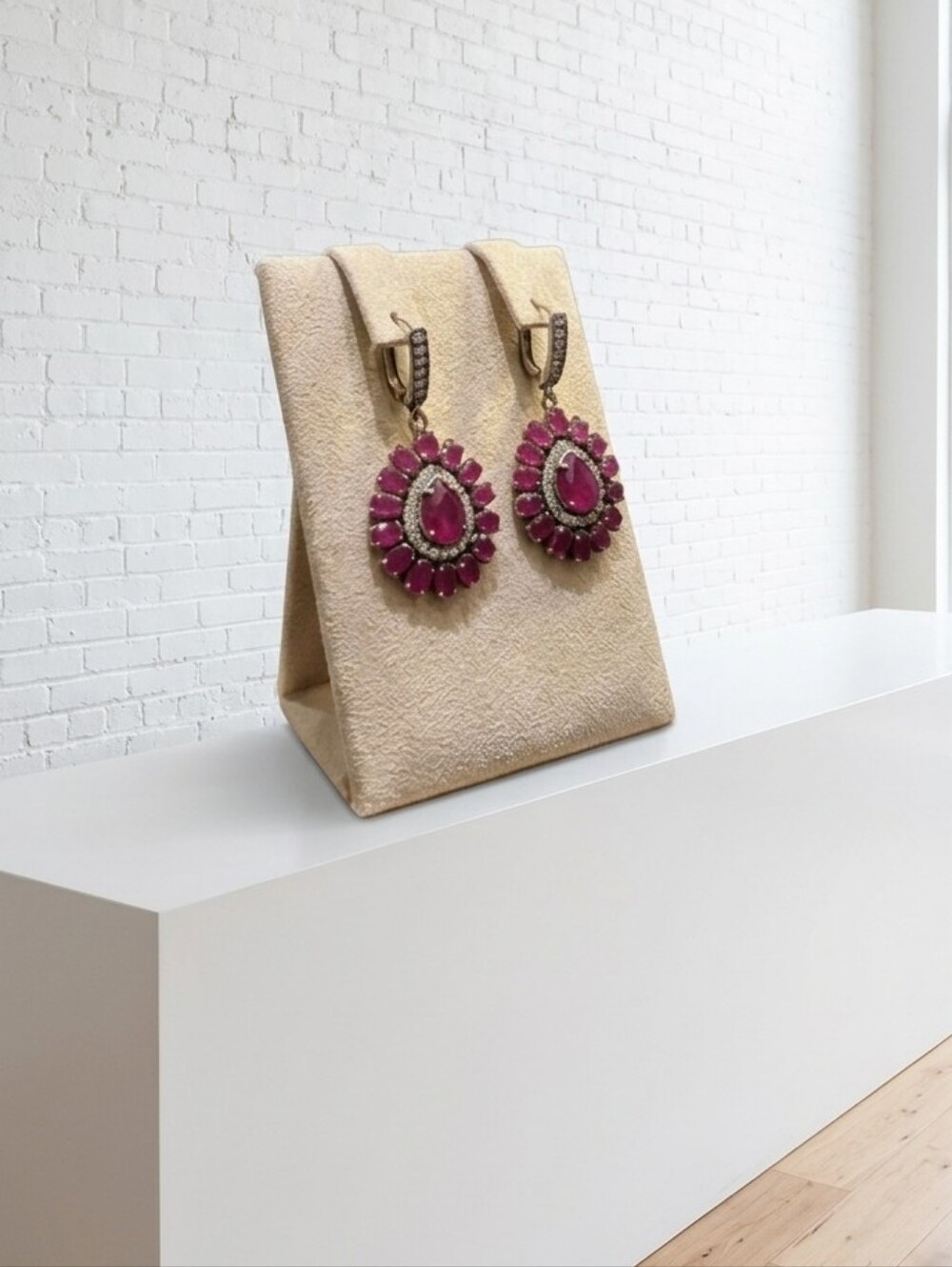 Genuine Ruby," "Diamond Halo," "Heirloom Style," "Sterling Silver 925," "July"